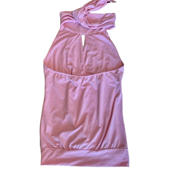 Jewels Halter Top Tie Neck Elastic Band Waist Pink Sz M - Picture 3 of 9